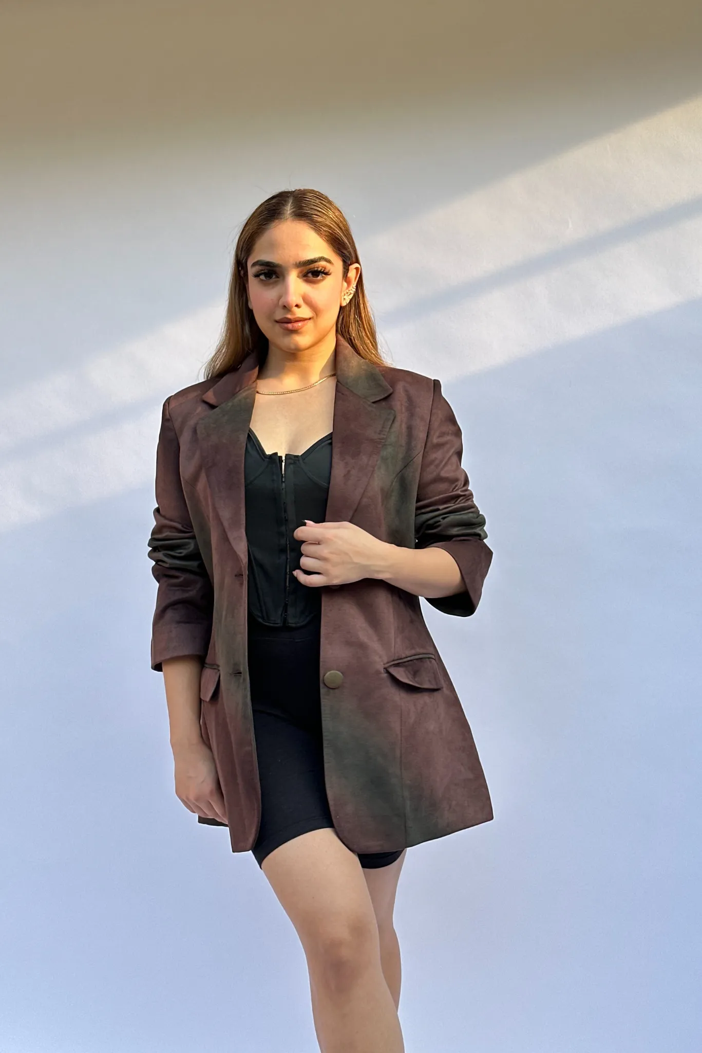 Rust Grunge Oversized Blazer