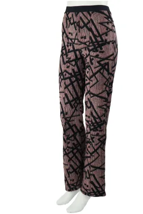 SAVYON Jacquard Bell Bottom Legs Print Pants