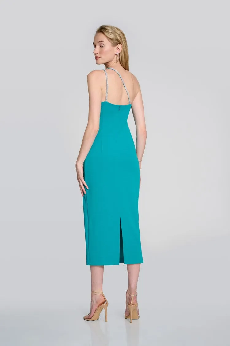Scuba Crepe One-Shoulder Sheath