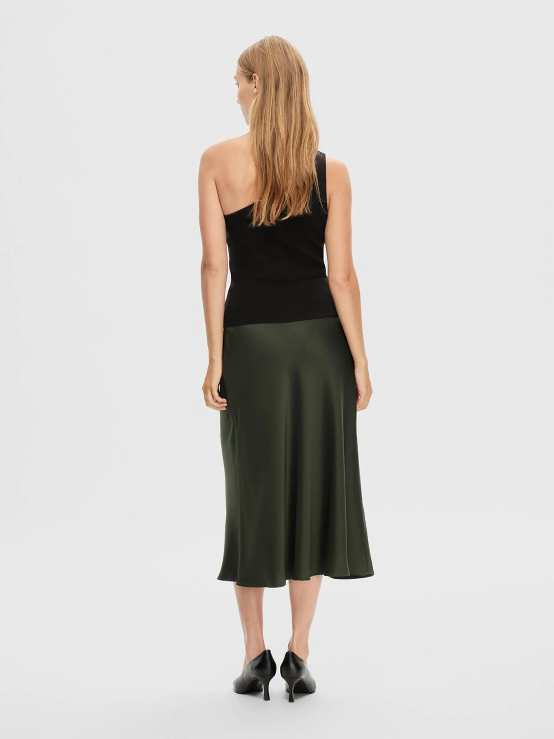 Selected Femme Lura Lurex One Shoulder Knit Top Black
