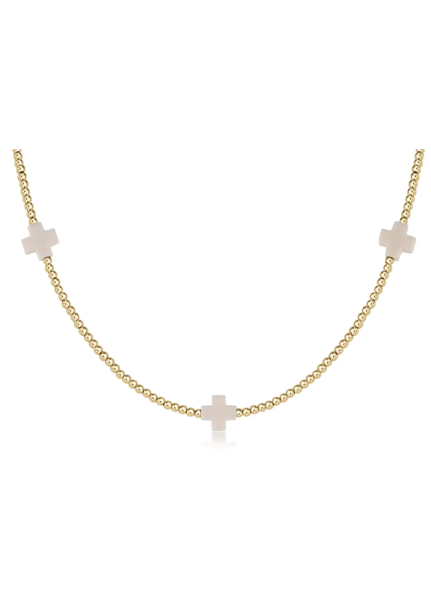 SIGNATURE CROSS CHOKER NECKLACE - OFF-WHITE
