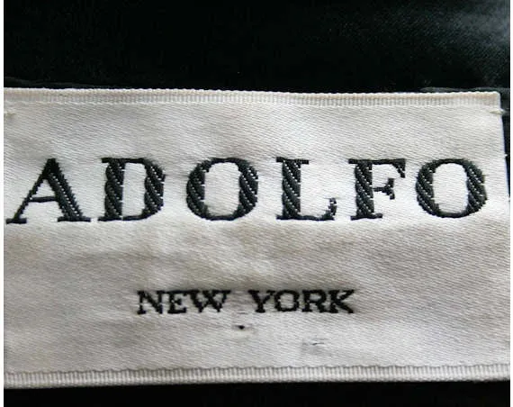 Size 4 Black Suit - 1960s Designer Adolfo Quilted Satin Jacket & Skirt - Sexy Ladies Who Lunch - New York Label - Waist 25 - 40621