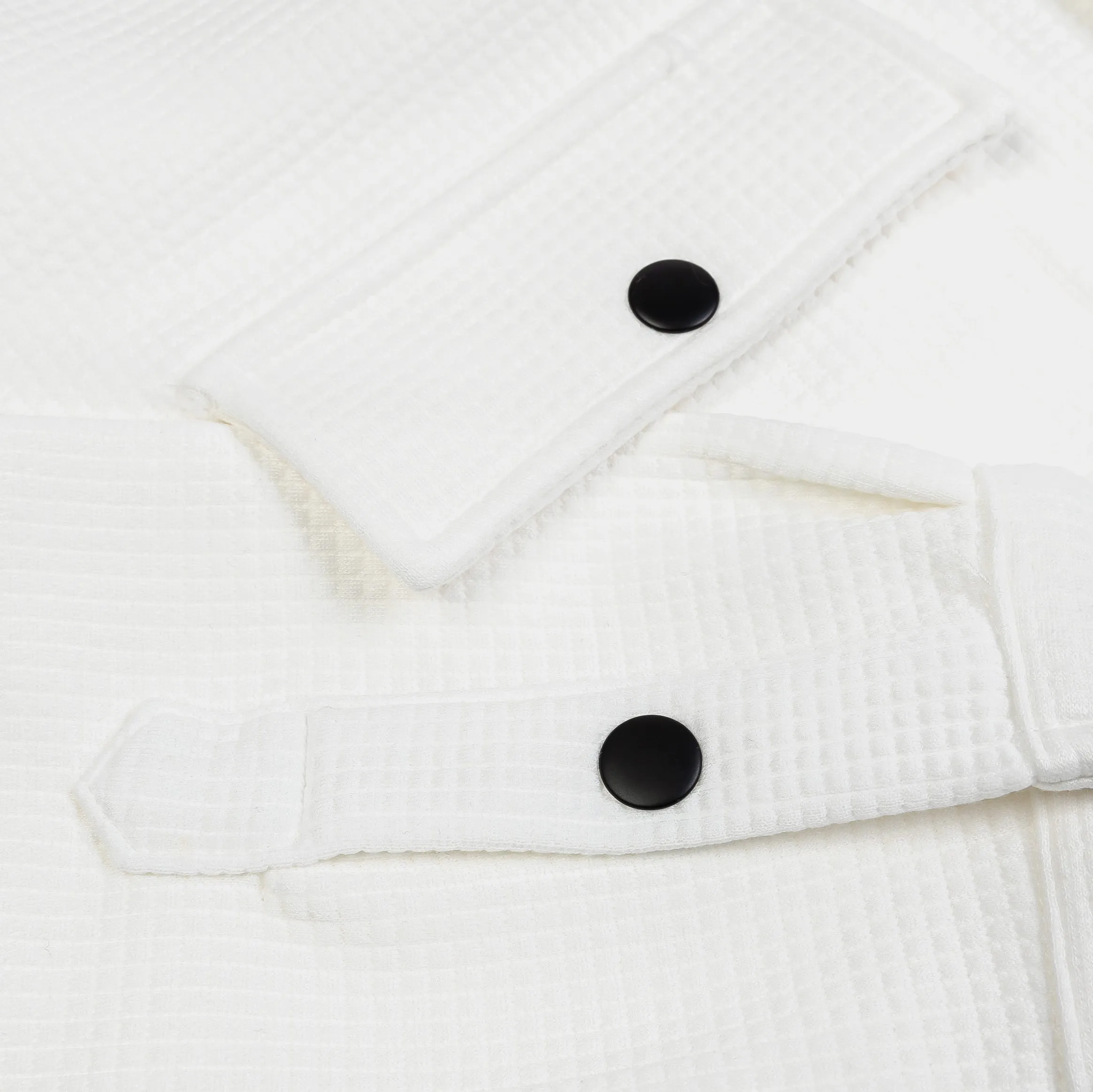 Solid Jacquard Knit Mens Jacket (White)