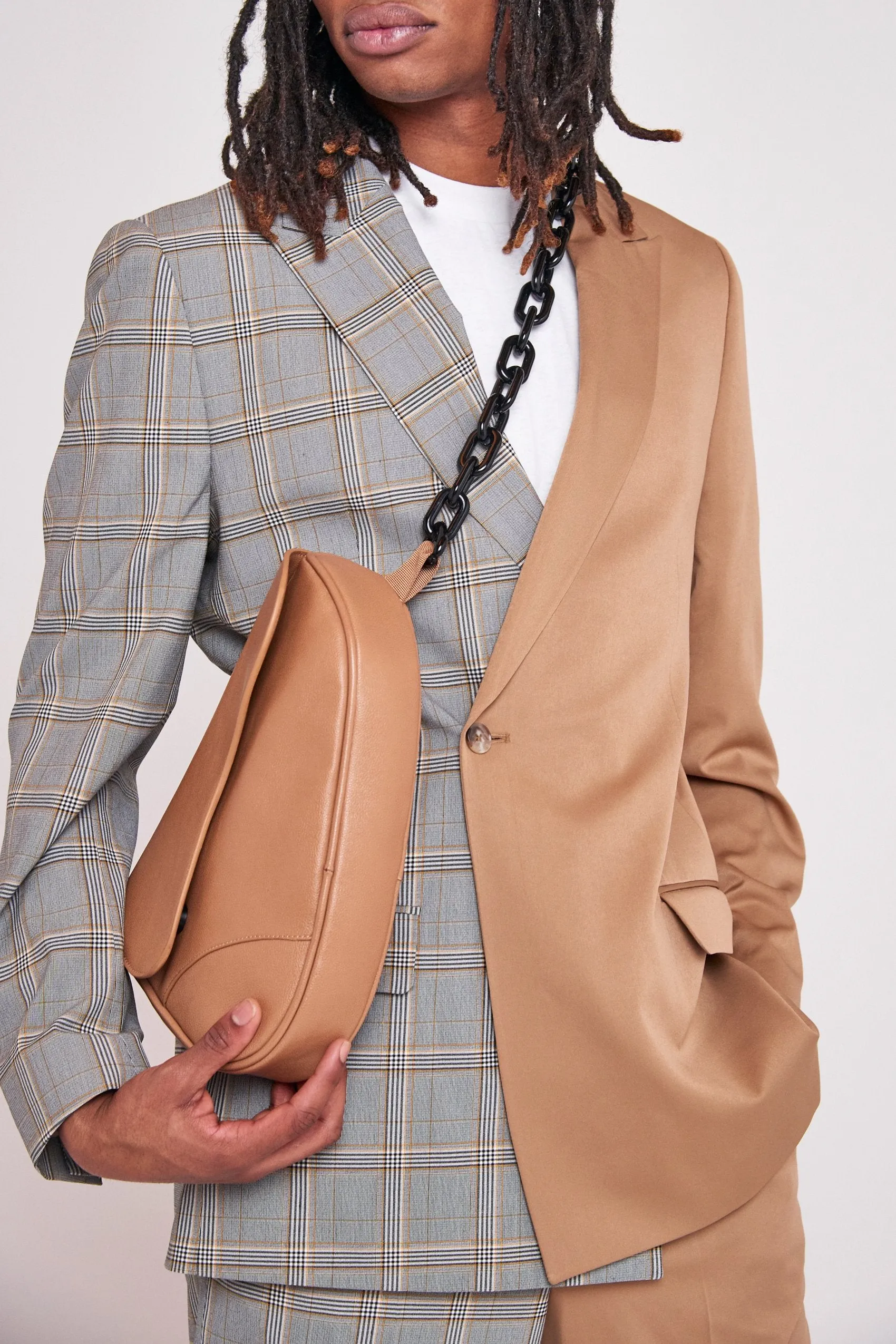 Spliced Check Blazer