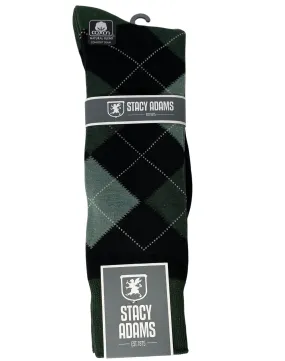 Stacy Adams Argyle Dress Sock - Black & Green