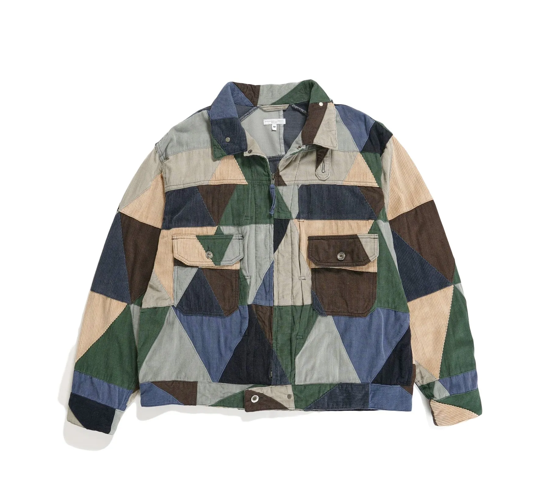 Trucker Jacket | Multi Color Triangle Patchwork
