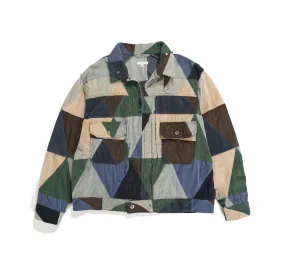 Trucker Jacket | Multi Color Triangle Patchwork