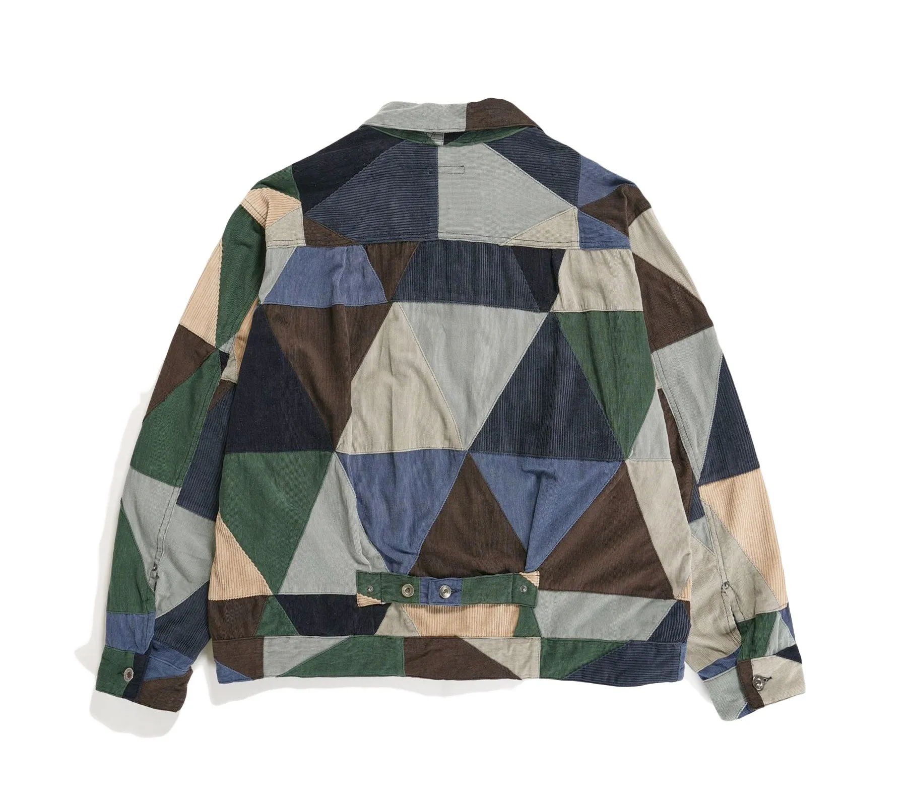 Trucker Jacket | Multi Color Triangle Patchwork