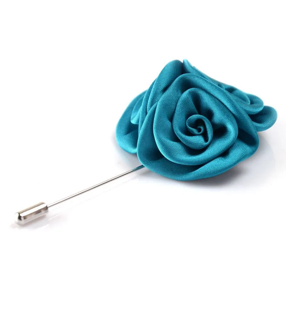 Turquoise Triple Rose Flower Lapel Pin