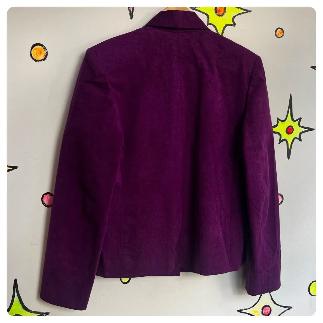 Vintage 70s | Purple Ultra Suede Retro Grunge Fairy Emo Blazer Jacket | Size M L