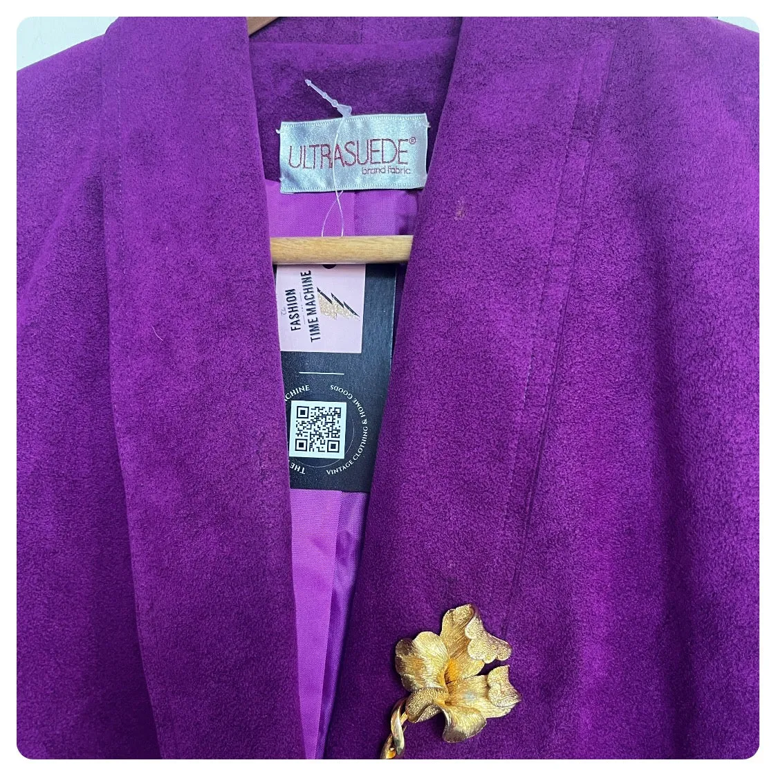 Vintage 70s | Purple Ultra Suede Retro Grunge Fairy Emo Blazer Jacket | Size M L
