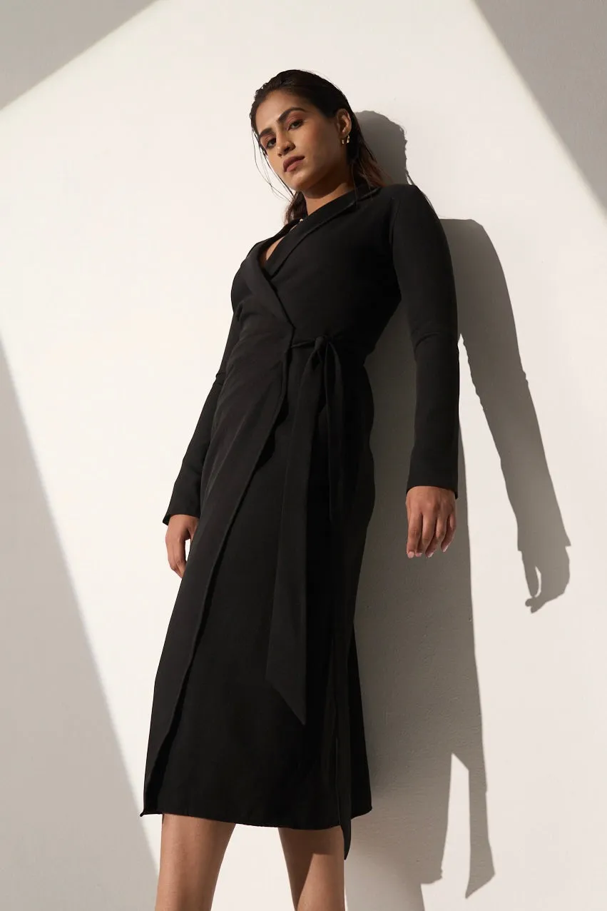 Women's Classic Long black Blazer dress