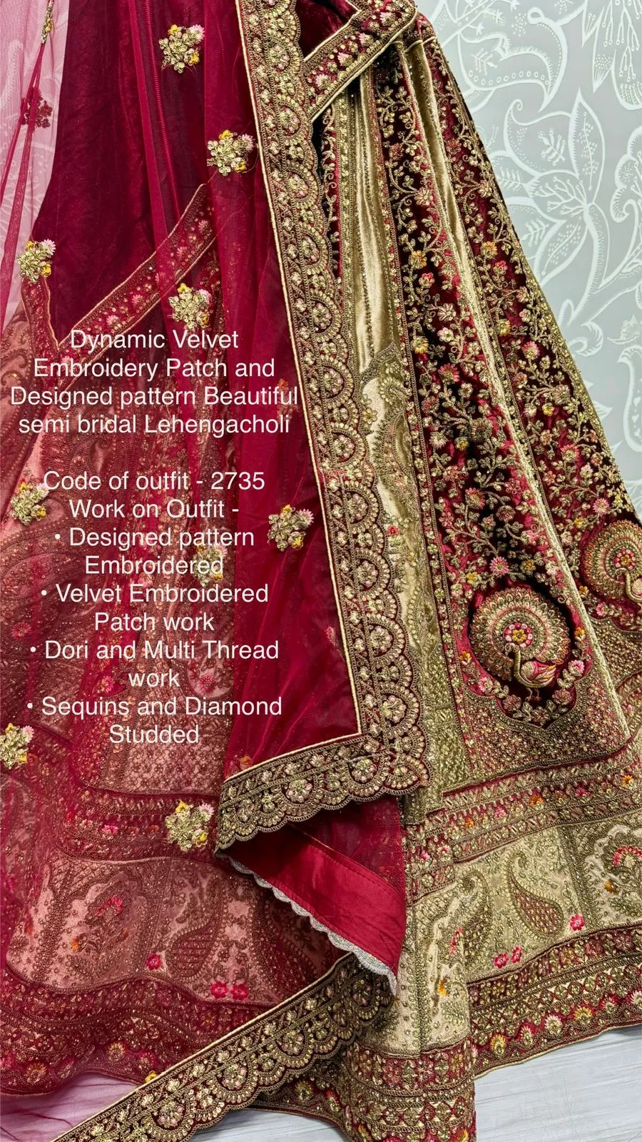 Women's Designer Heavy Dynamic Velvet Bridal Wedding Lehenga Choli