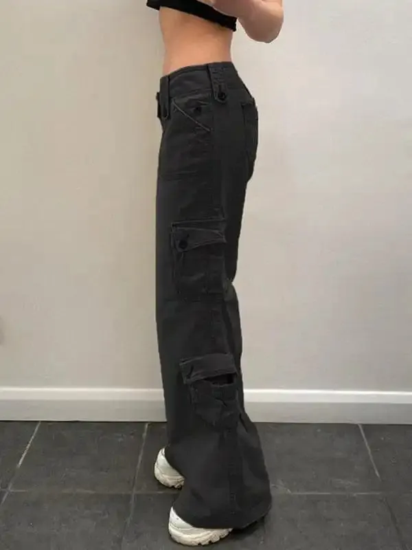 Women’s Solid Color Curve Oversize Cargo Trousers